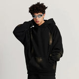 New Essential Washed Ripped raglan fleece hoodie