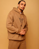 brown oversize hooded set