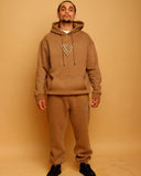 brown oversize hooded set